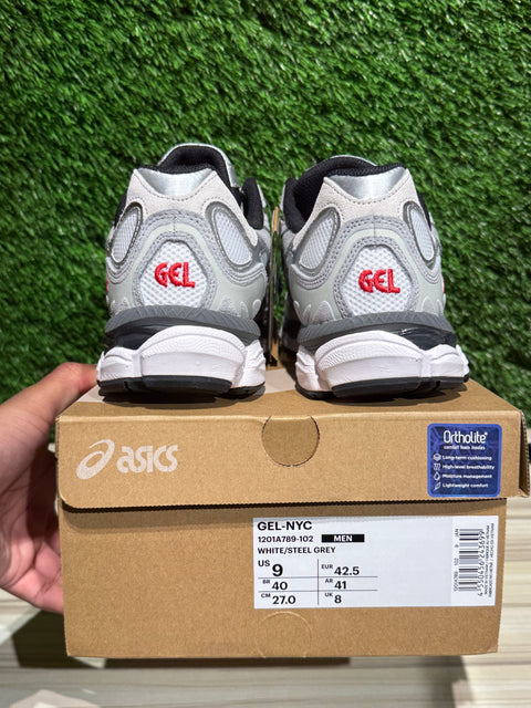 ASICS Gel-NYC White Steel Grey Sz 9