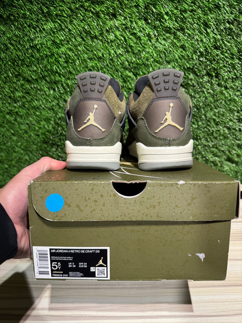 Jordan 4 Retro SE Craft Medium Olive (GS) Sz 5.5Y