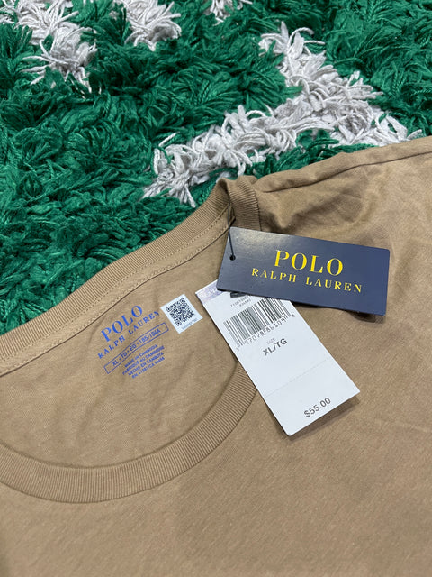 Polo Ralph Lauren NWT Brown Cotton T-Shirt Light Brown Pony