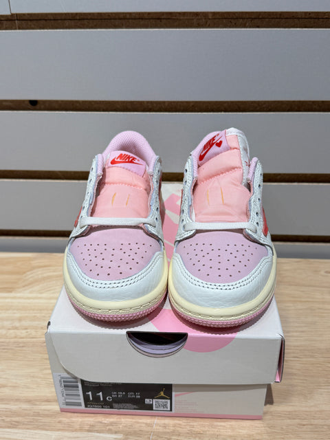 Jordan 1 Retro Low OG SP Travis Scott Sail Tropical Pink (PS) Sz 11c