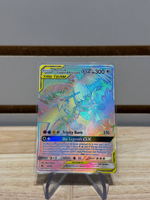 Pokémon Moltres & Zapdos & Articuno GX (Secret) - Hidden Fates (HIF)