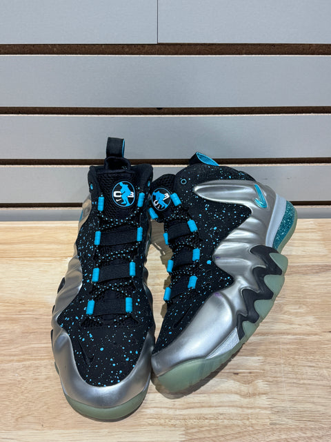 Nike Barkley Posite Max Metallic Silver Gamma Blue Sz 10