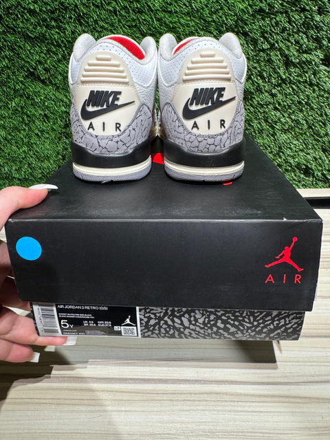 Jordan 3 Retro White Cement Reimagined (GS) Sz 5Y