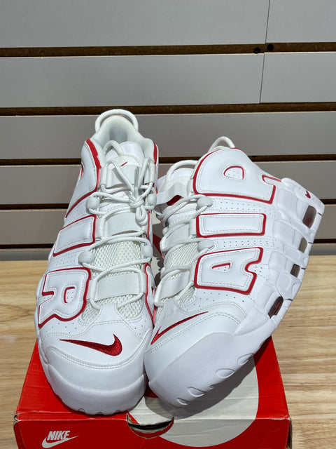 Nike Air More Uptempo White Varsity Red Outline Sz 14