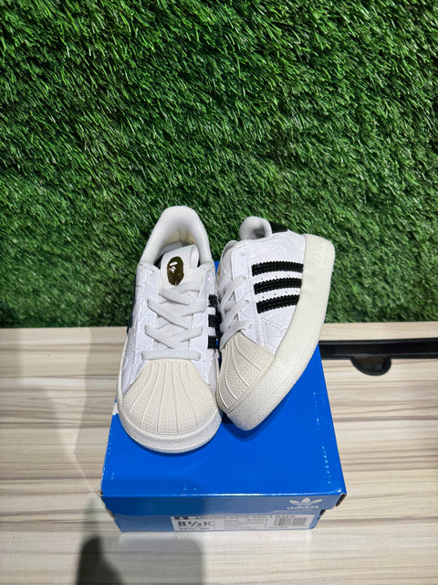 adidas Superstar 360 Bape White Black (TD) Sz 8.5k
