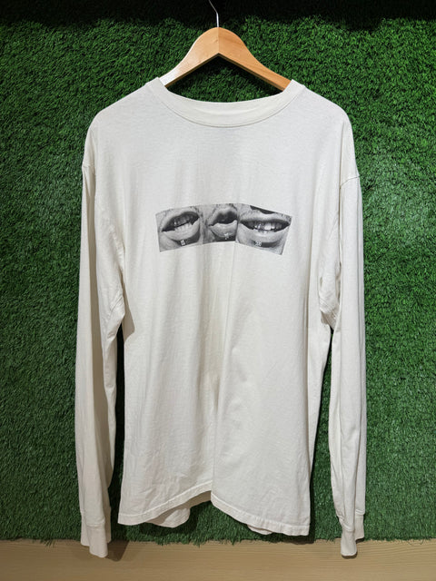 White Stussy Pronunciation Long Sleeve Sz L