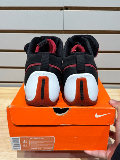 2006 Nike Lebron Zoom 4 Black Red White Sz 6.5Y