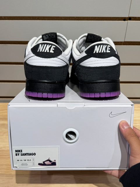 Nike Dunk Low Black White Purple Sz 14