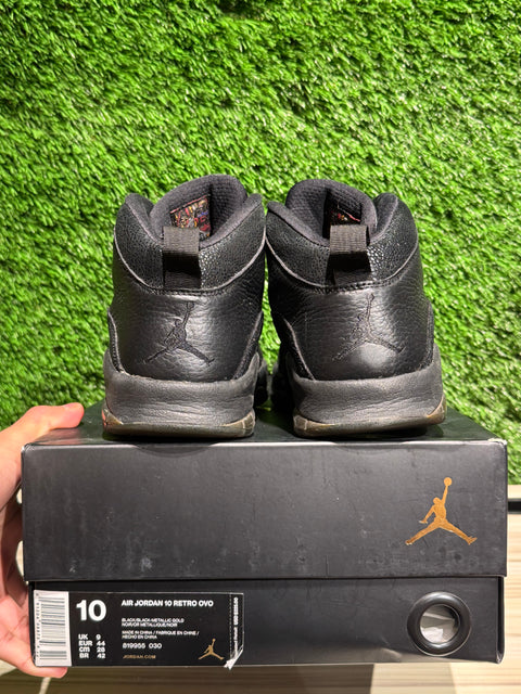 Jordan 10 Retro Drake OVO Black Sz 10M