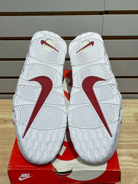 Nike Air More Uptempo White Varsity Red Outline Sz 14
