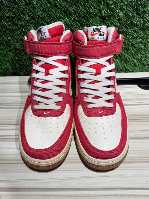 Nike Air Force 1 Mid Red Denim Sz 10M