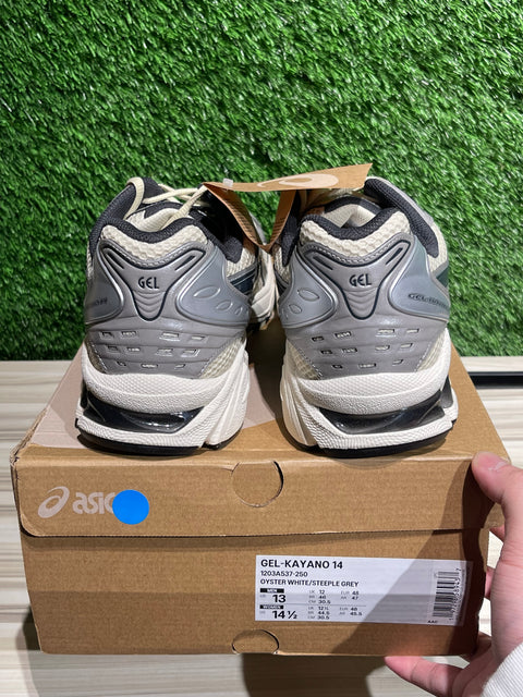 ASICS Gel-Kayano 14 Oyster White Steeple Grey Sz 13