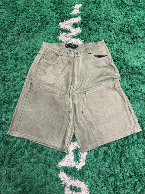 GV Gallery Raspberry Hills Green Leather Baggy Shorts Sz L