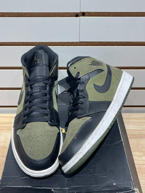 Jordan 1 Mid Olive Canvas Sz 12