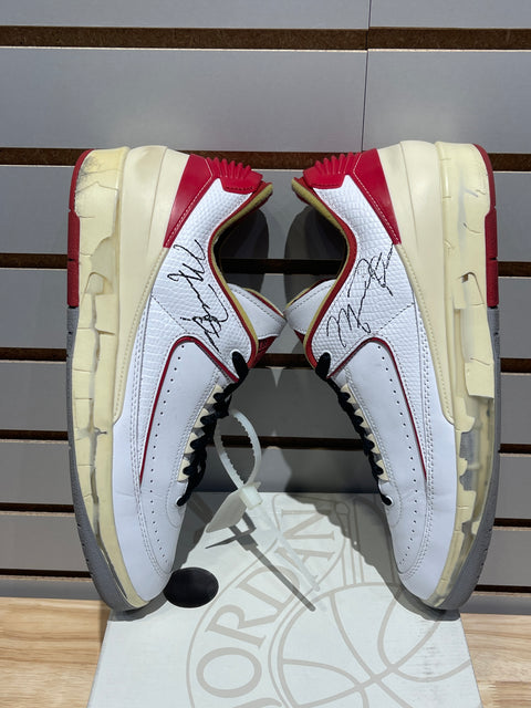 Jordan 2 Retro Low SP Off-White White Red Sz 11