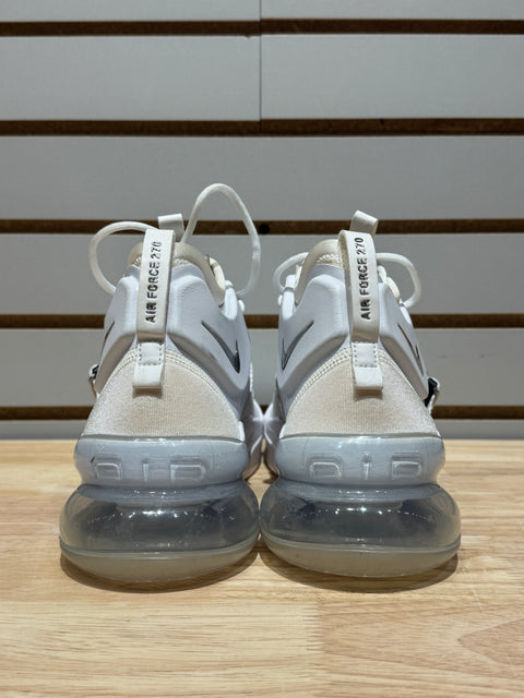 Nike Air Force 270 White Metallic Silver Sz 9