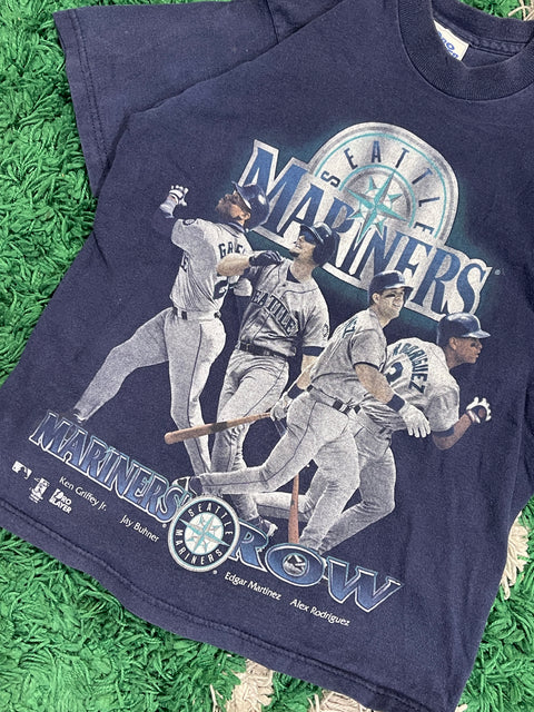 Vintage 1990s Kids Seattle Mariners T- Shirt PRO PLAYER Griffey ARod Edgar Buhner