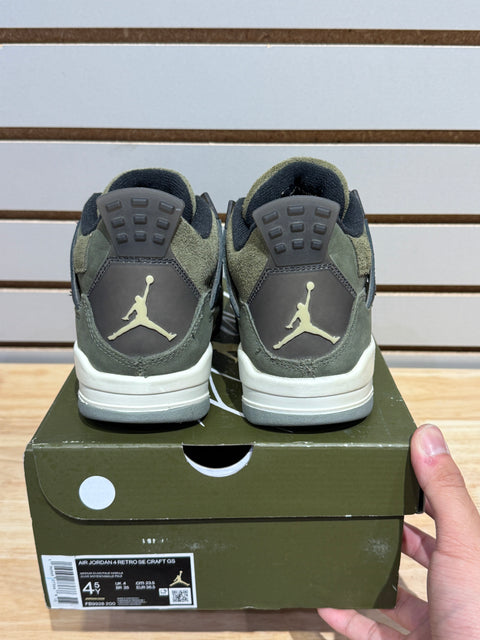 Jordan 4 Retro SE Craft Medium Olive (GS) Sz 4.5Y