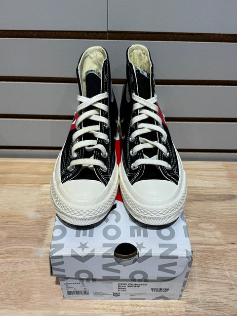 Converse Chuck Taylor All Star 70 Hi Comme des Garcons PLAY Black Sz 5W/3Y