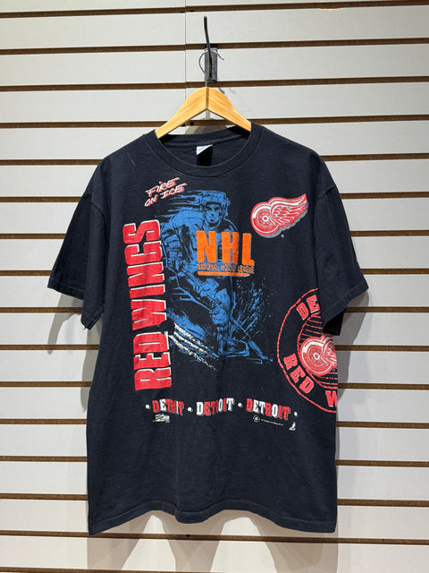 VIntage 90s Hockey Salem 1991 AOP Detroit Red Wings Sz XL