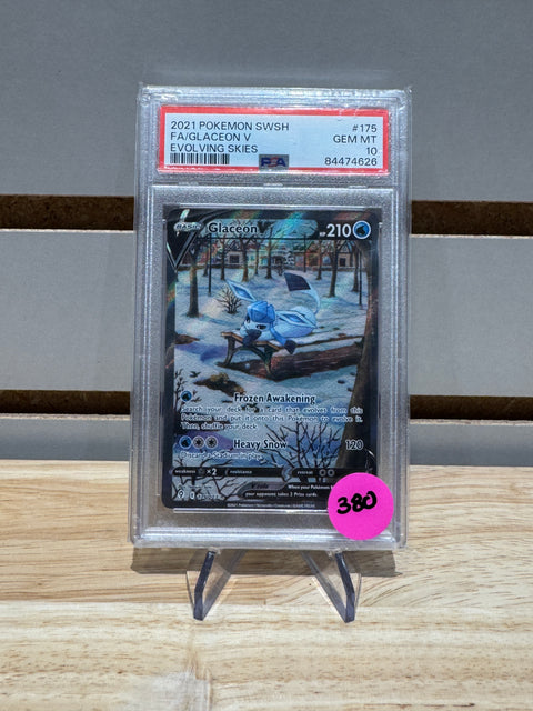Pokémon Glaceon V (Alternate Full Art) - SWSH07: Evolving Skies (SWSH07) #175 PSA 10