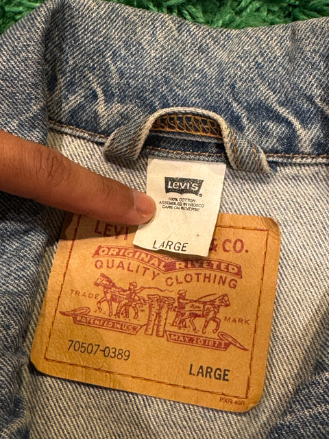 Vintage Levi's Denim Trucker Jacket 70507 Sz L