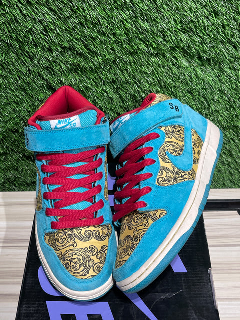 Nike SB Dunk Mid Premium Peacock Sz 8M