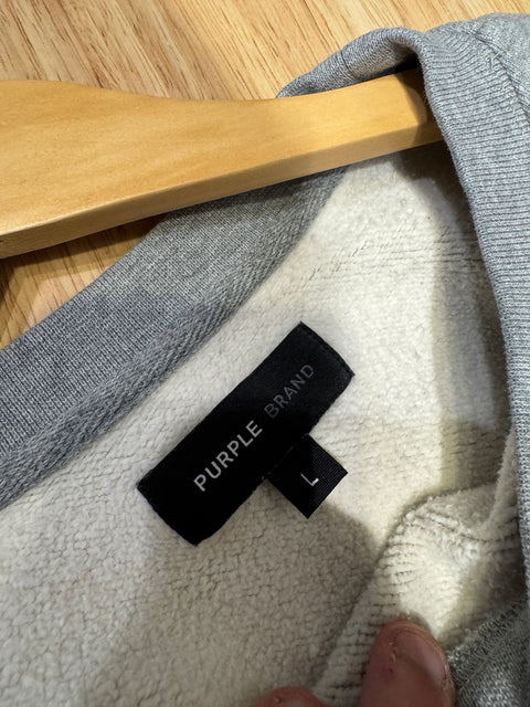 PURPLE BRAND HWT Fleece Crewneck 'Heather' Sz L