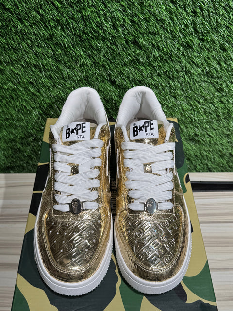 A Bathing Ape Bape Sta #5 Gold Sz 8