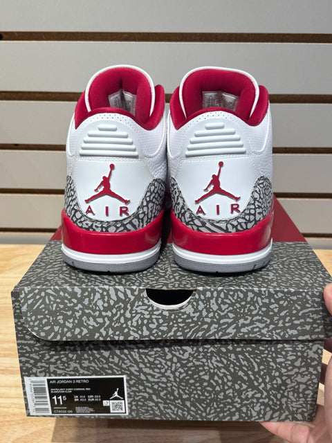 Jordan 3 Retro Cardinal Red Sz 11.5M