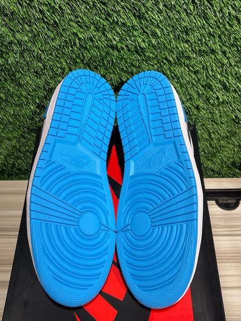 Jordan 1 Retro Low OG Black Dark Powder Blue Sz 10.5