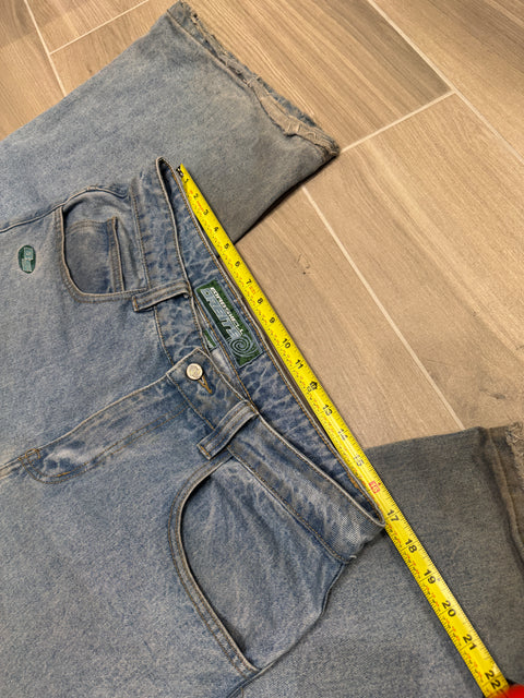 Bombshell Orbits Wide-leg Light Wash Denim Jeans