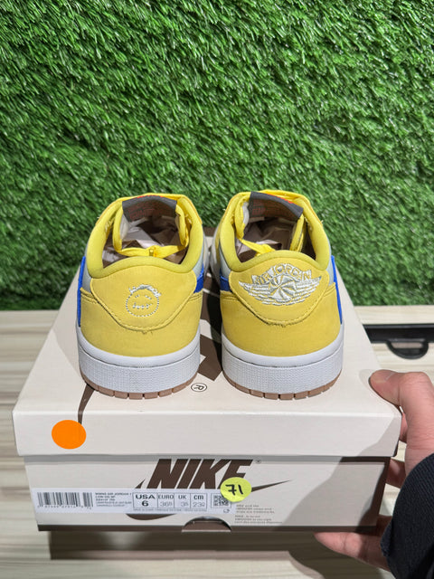 Jordan 1 Retro Low OG SP Travis Scott Canary (Women's) Sz 4.5M/6W