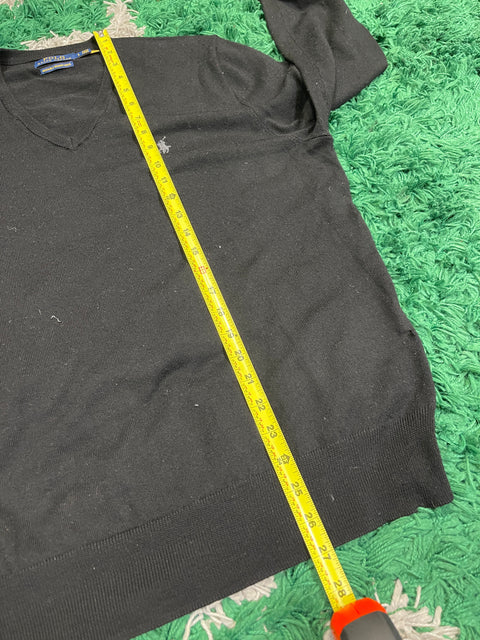 Polo Ralph Lauren black V-neck Sweater Merino Wool