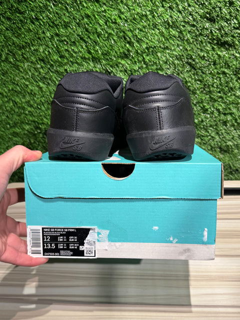 Nike SB Force 58 Premium Triple Black Sz 12M