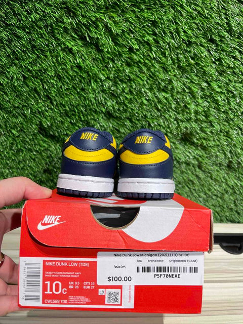 Nike Dunk Low Michigan (2021) (TD) Sz 10C
