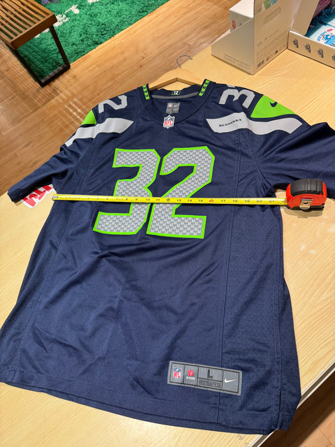 Nike NFL Seahawks #32 Chris Carson Jersey Sz L