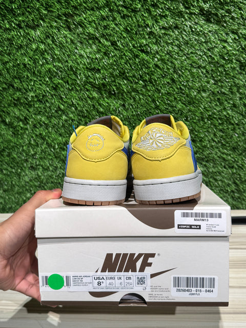 Jordan 1 Retro Low OG SP Travis Scott Canary (Women's) Sz 7M/8.5W