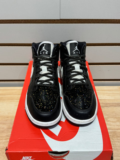 Jordan 1 Mid Black Speckle (GS) Sz 4.5Y