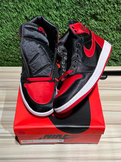 Jordan 1 Retro High OG Satin Bred (Women's) Sz 9M/10.5W,