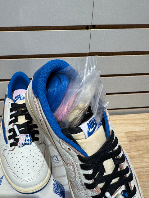 Jordan 1 Retro Low OG SP Fragment x Travis Scott Sail Military Blue Sz 8.5