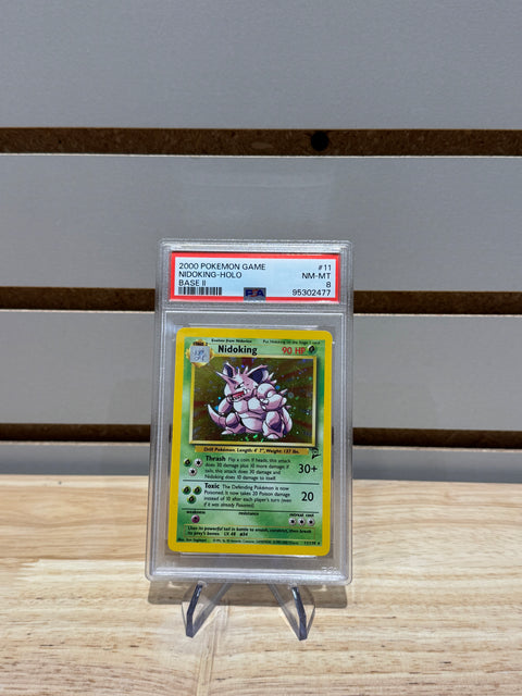 2000 Pokémon Game Nidoking-Holo Base II PSA NMNT 8