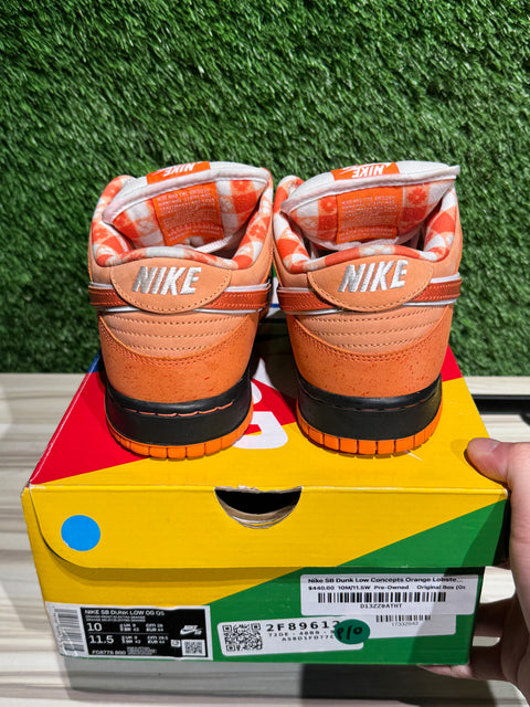 Nike SB Dunk Low Concepts Orange Lobster Sz 10M