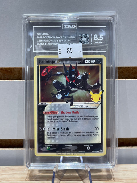 GRENINJA 2021 POKÉMON SWORD & SHIELD CELEBRATIONS ETB #SWSH144 BLACK STAR PROMO - GOLD STAR TAG 8.5
