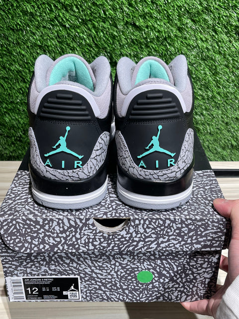 Jordan 3 Retro Green Glow Sz 12M