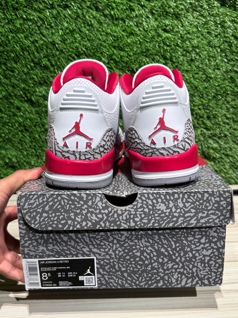 Jordan 3 Retro Cardinal Red Sz 8.5