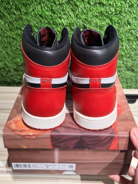 Jordan 1 Retro High OG Black Toe Reimagined Sz 9.5
