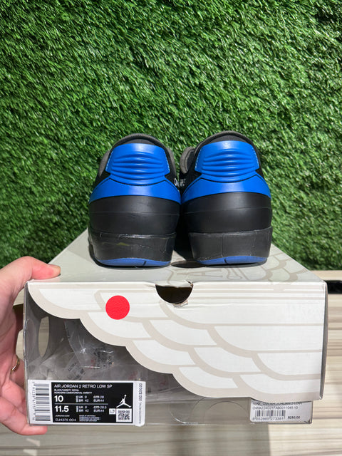Jordan 2 Retro Low SP Off-White Black Blue Sz 10