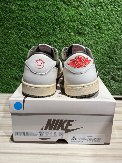 Jordan 1 Retro Low OG SP Travis Scott Medium Olive Sz 12