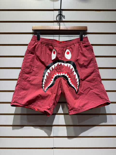 BAPE Color Camo Shark Reversible Shorts Red Sz M